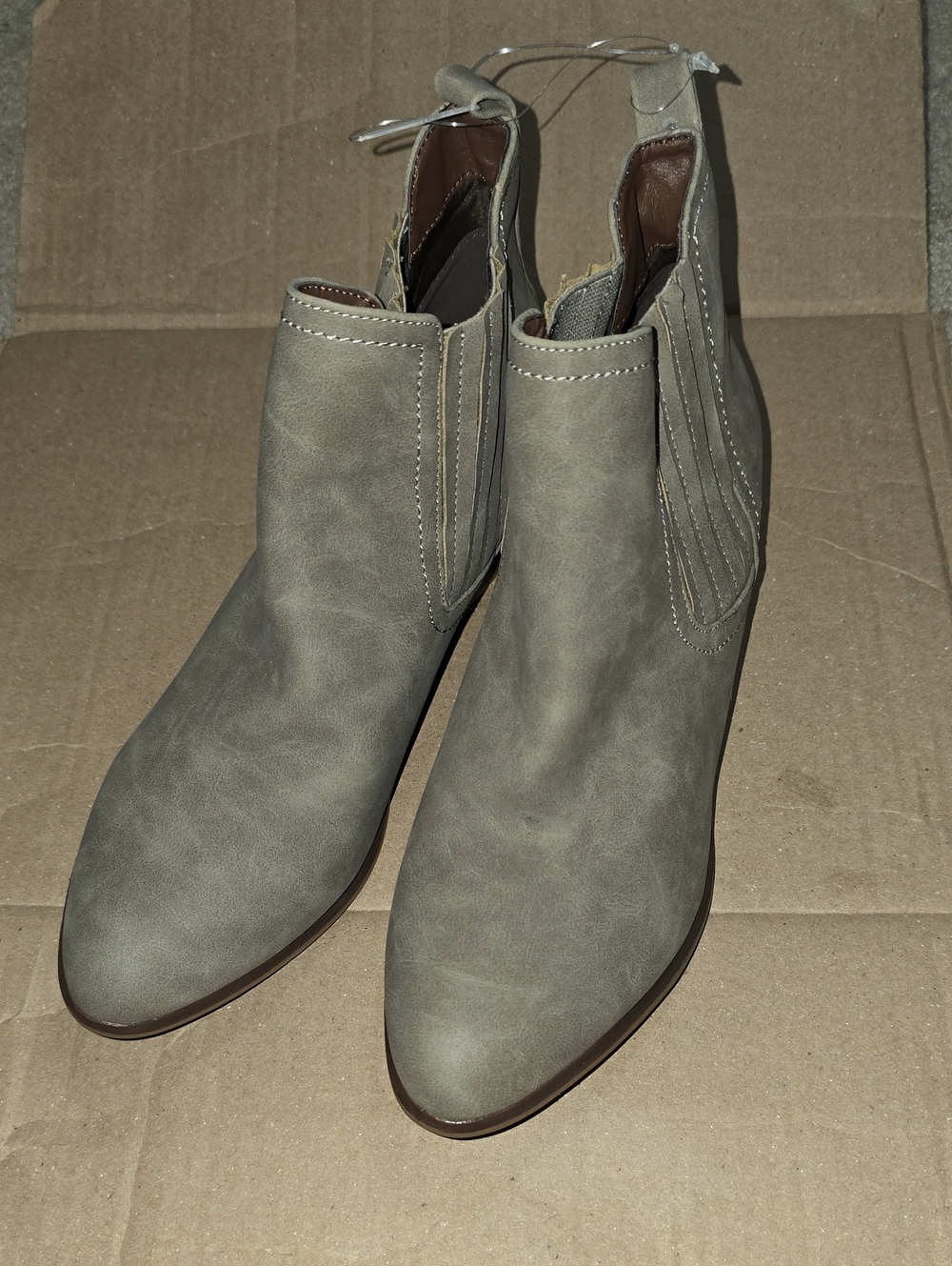 Women's Crochet Taupe Slip-On Ankle Booties Size 8